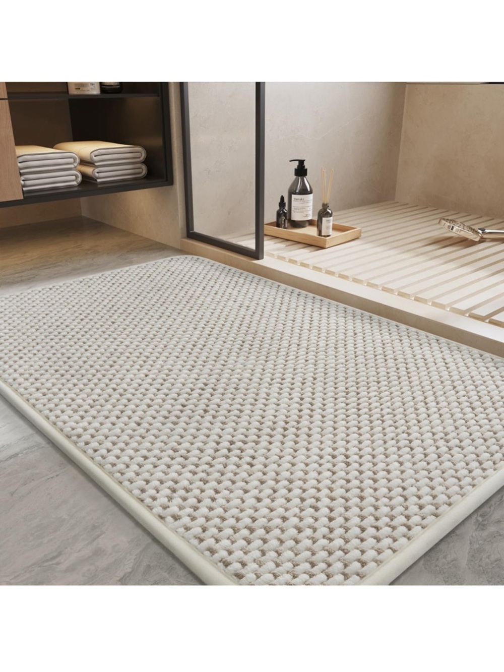 Plush Bath Mat-Super Absorbent Chenille Bathroom-Rubber back Bath Mat 17x35